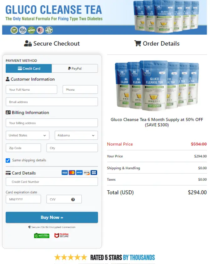 gluco cleanse tea order